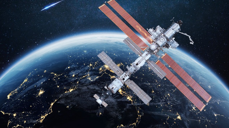 The ISS orbiting the eartth